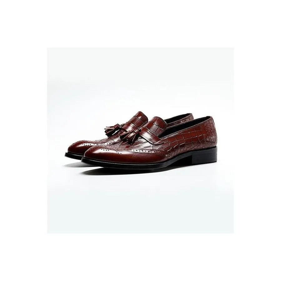 AlliLuxe Vintage Tassel Brogue Dress Shoes