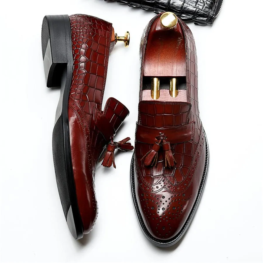 AlliLuxe Vintage Tassel Brogue Dress Shoes