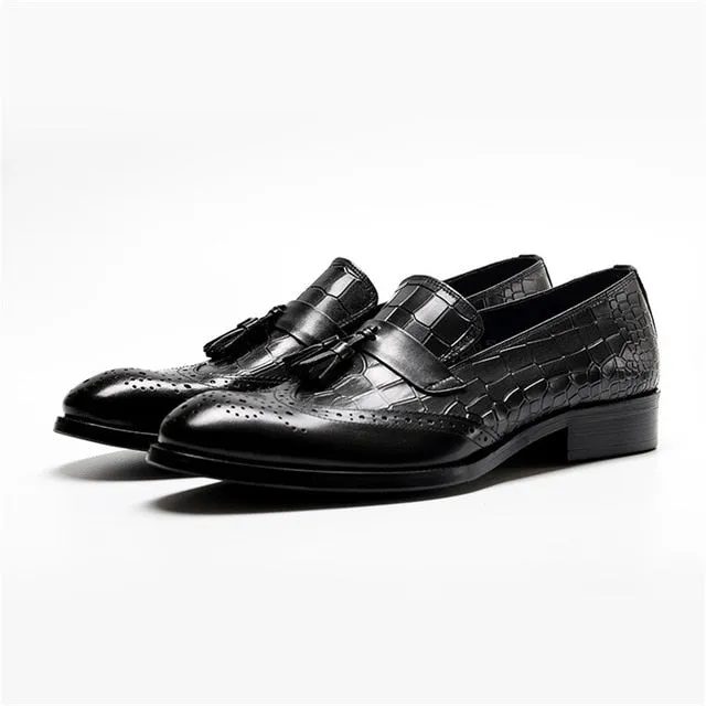 AlliLuxe Vintage Tassel Brogue Dress Shoes