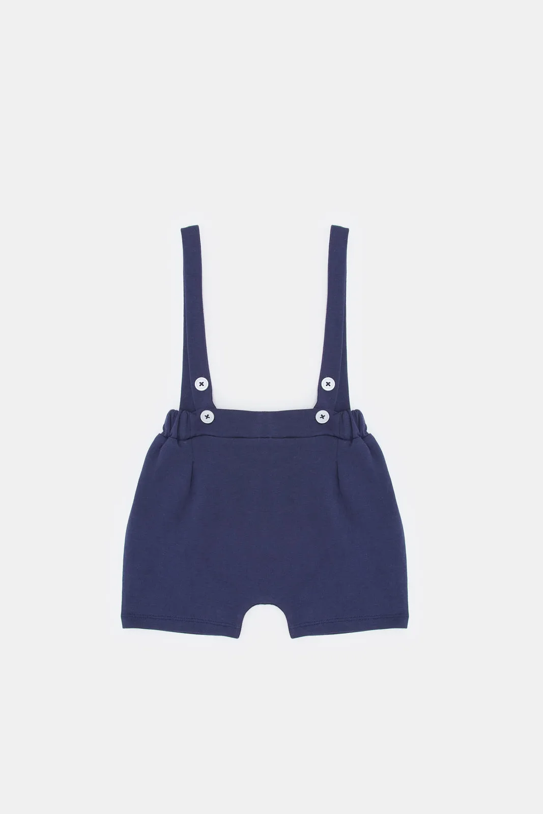 Babies Navy And White Dungaree Set (2 Piece)