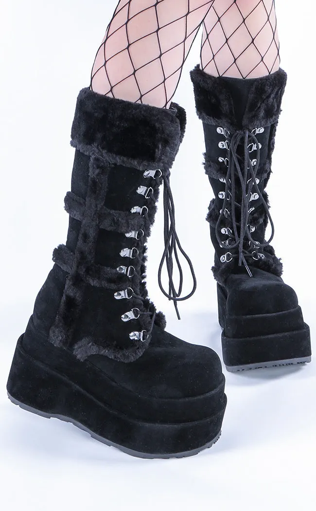 BEAR-202 Black Suede Knee-High Boots (Au Stock)