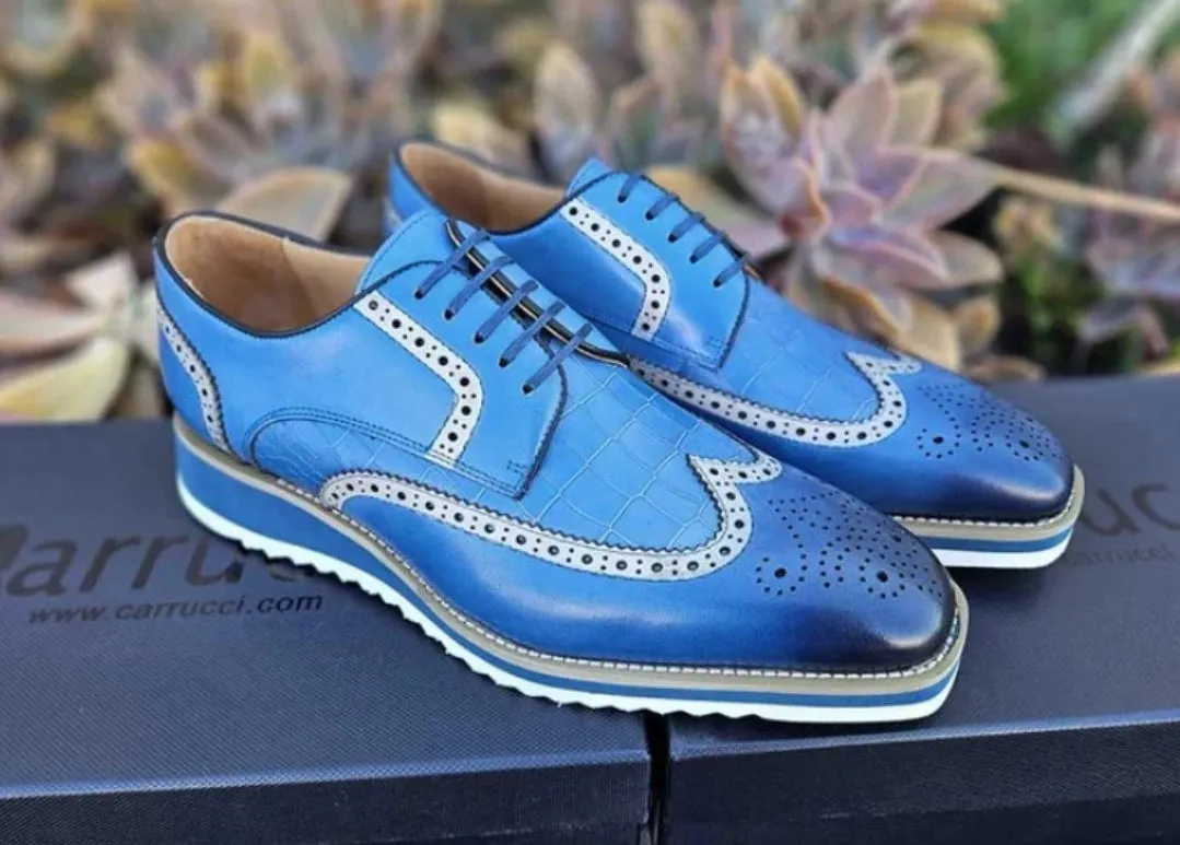 Carrucci Two-tone Wingtip Shoes