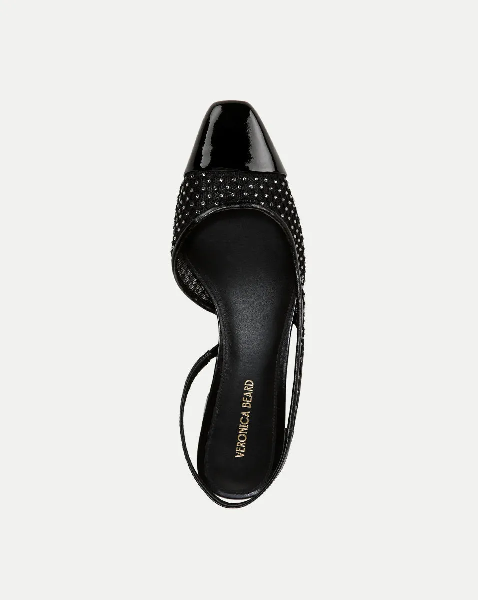 Cecile Rhinestone Mesh Cap-Toe Slingback