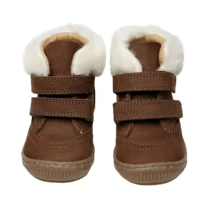 Cognac Miller Boots with Fur Trim