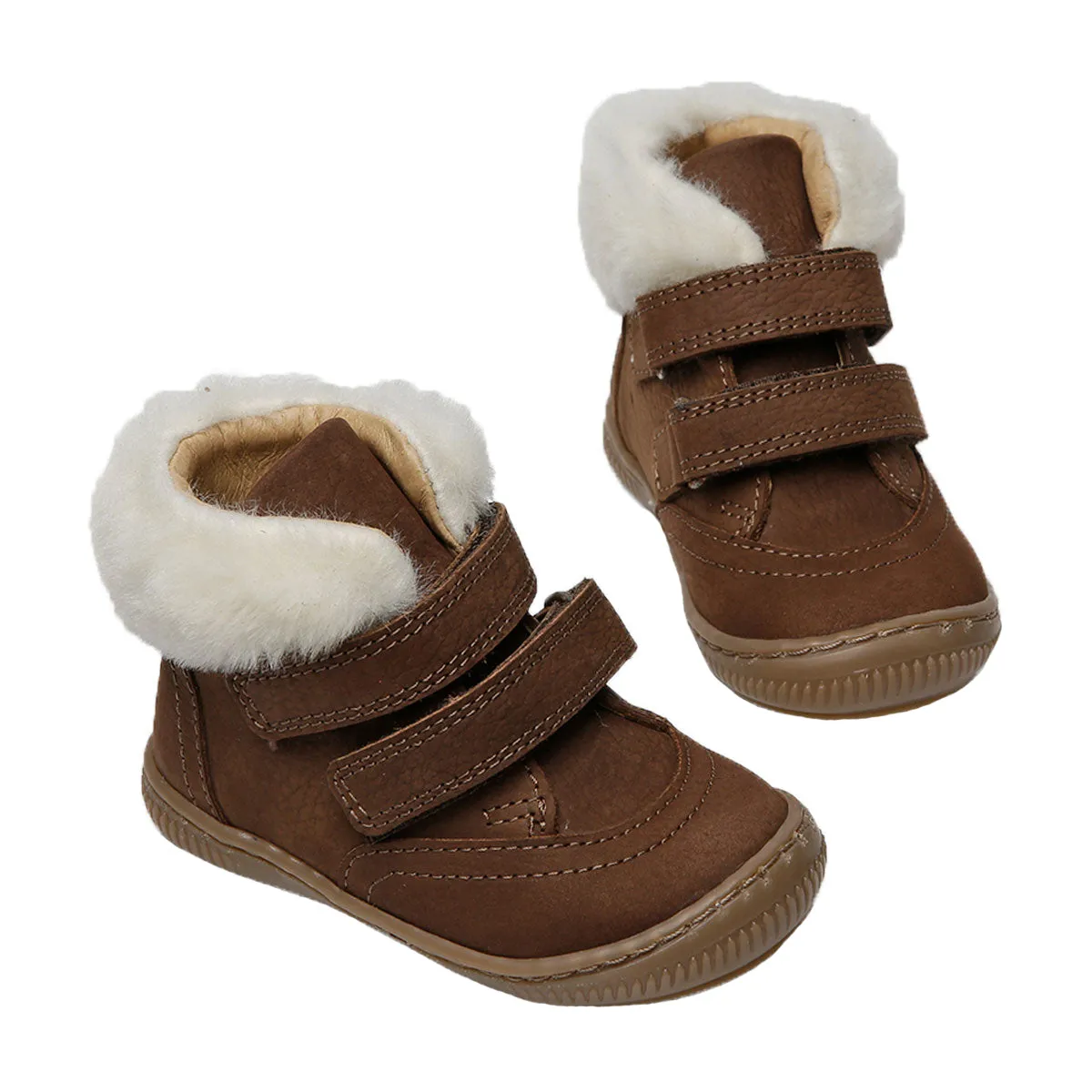 Cognac Miller Boots with Fur Trim