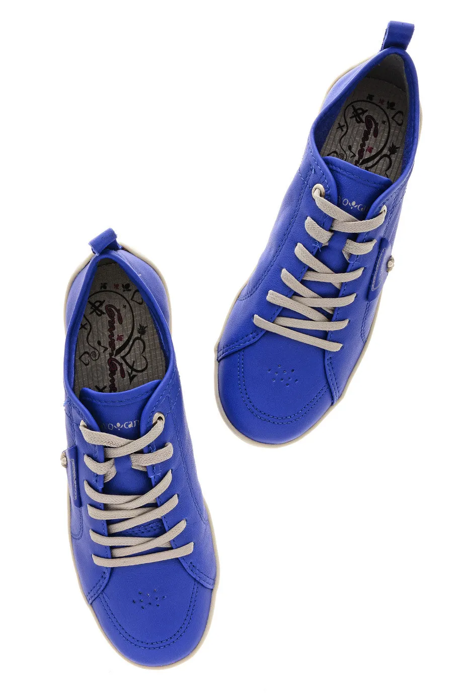 CRAVO & CANELA LOLLY Royal Blue Leather Sneakers