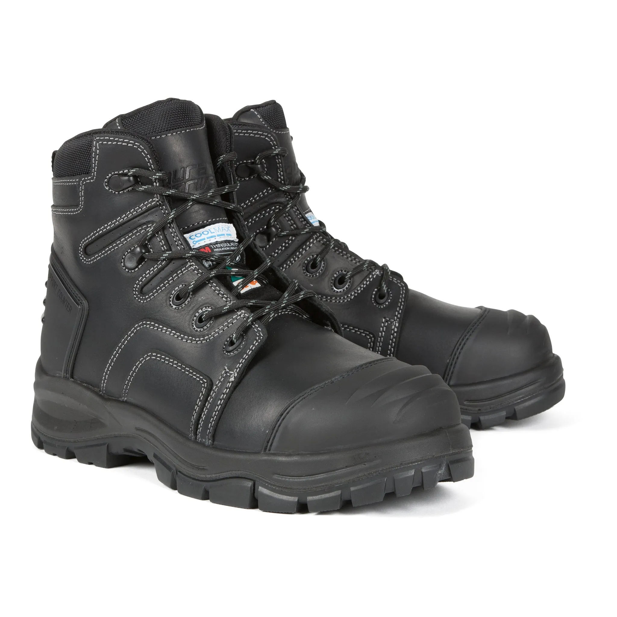 DuraDrive Men's FORGE 6in Black Leather Insulated Safety Boots