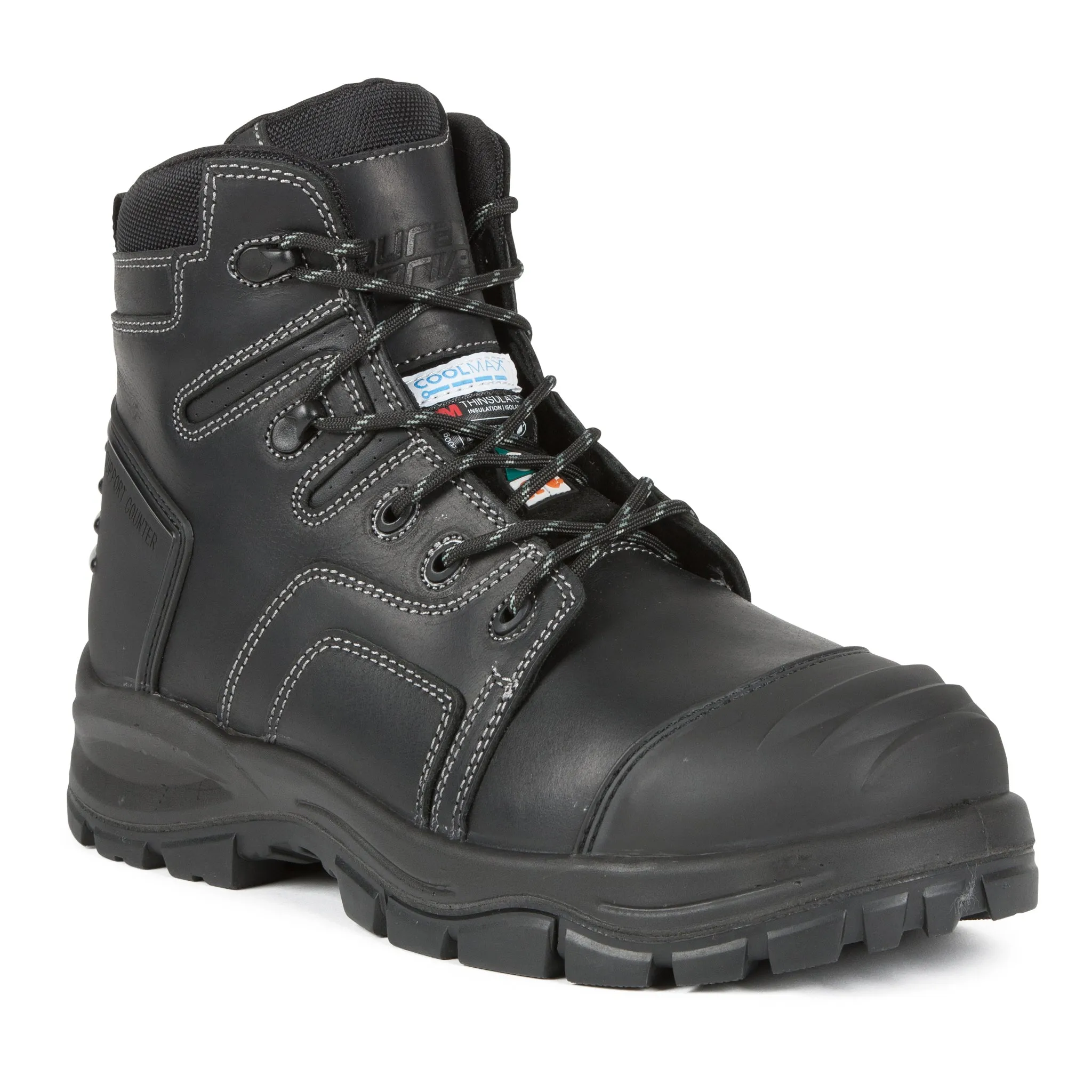 DuraDrive Men's FORGE 6in Black Leather Insulated Safety Boots