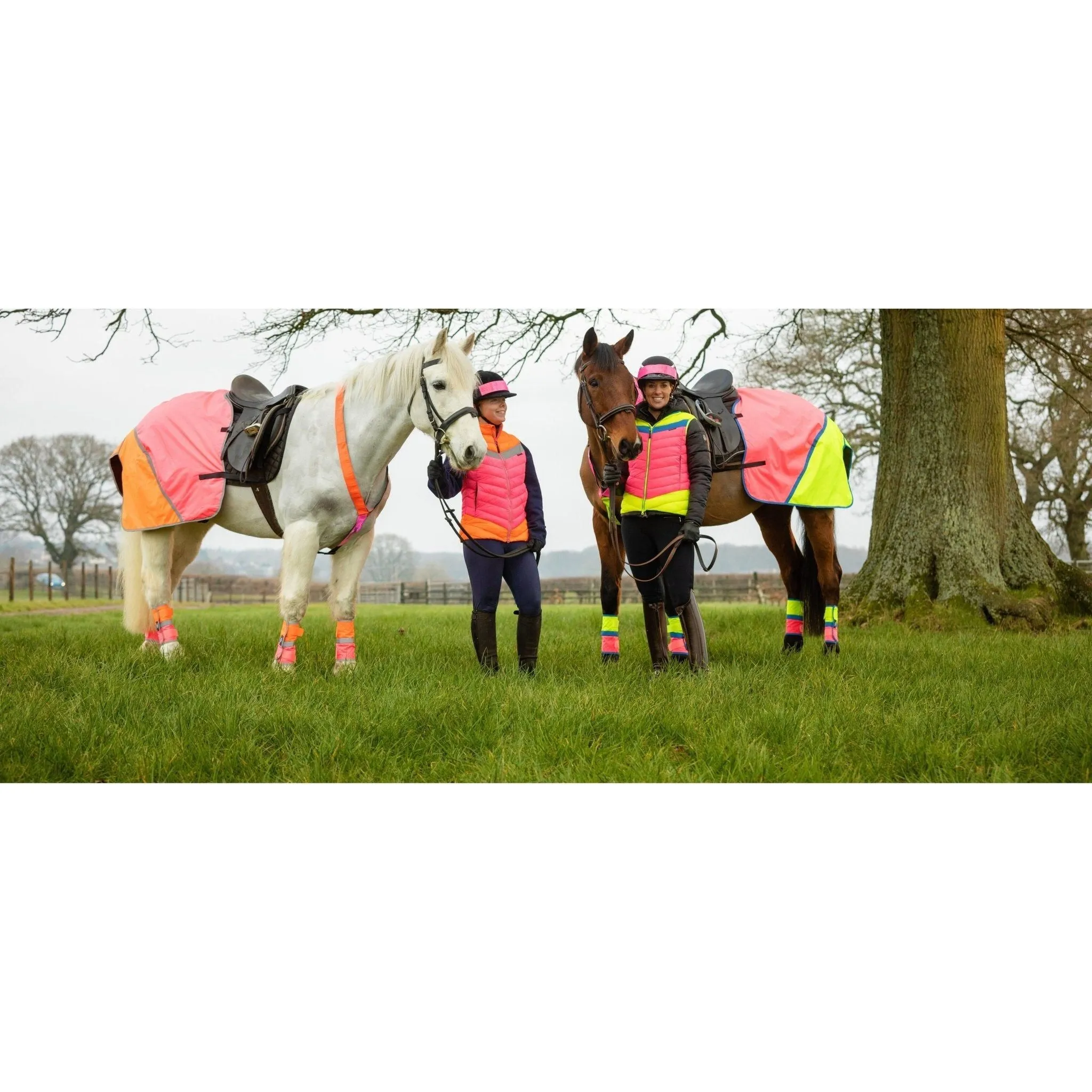 Equisafety Multi Coloured Waterproof Hi Viz Horse Sheet - Pink/Orange