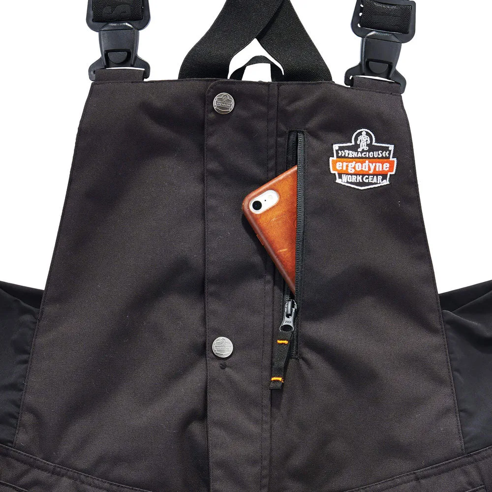 Ergodyne 41215 N-Ferno 6471 Thermal Bibs/Overalls, XL, Black