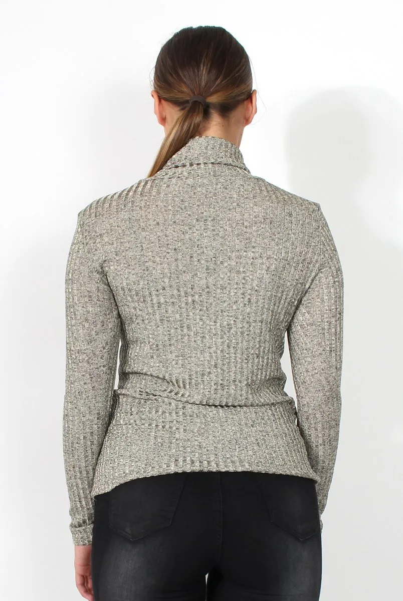 Fallon Grey Turtle Neck Top