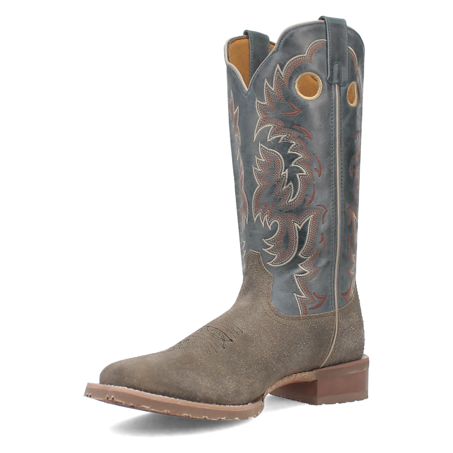 Laredo Grey Suede Summit Broad Square Toe Western Boots for Men