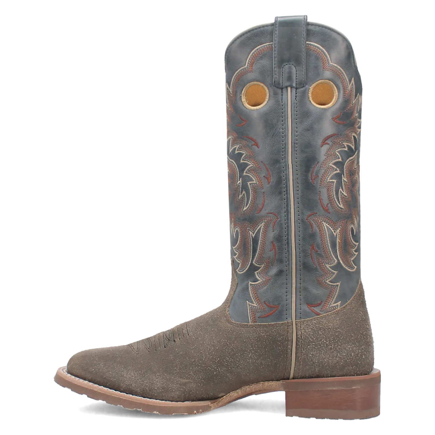 Laredo Grey Suede Summit Broad Square Toe Western Boots for Men