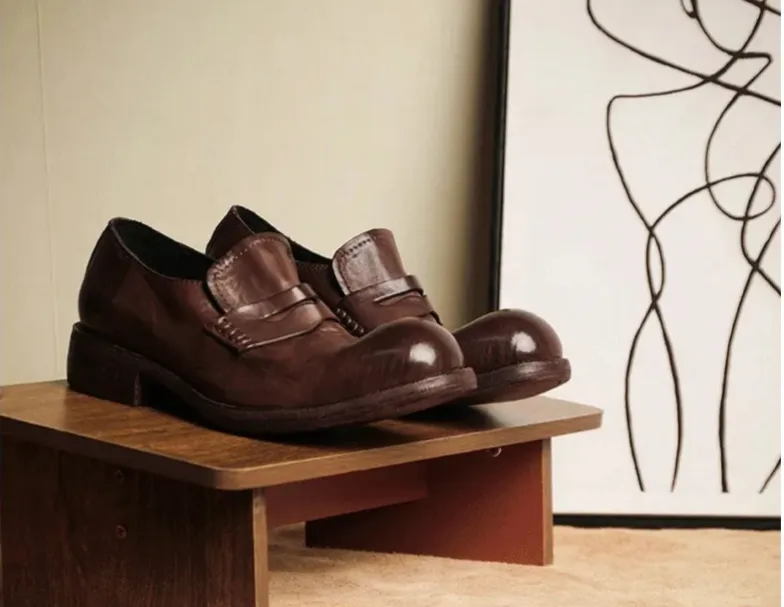 Men's Leather Penny Loafer Shoes