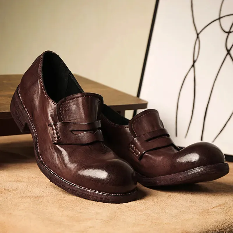 Men's Leather Penny Loafer Shoes