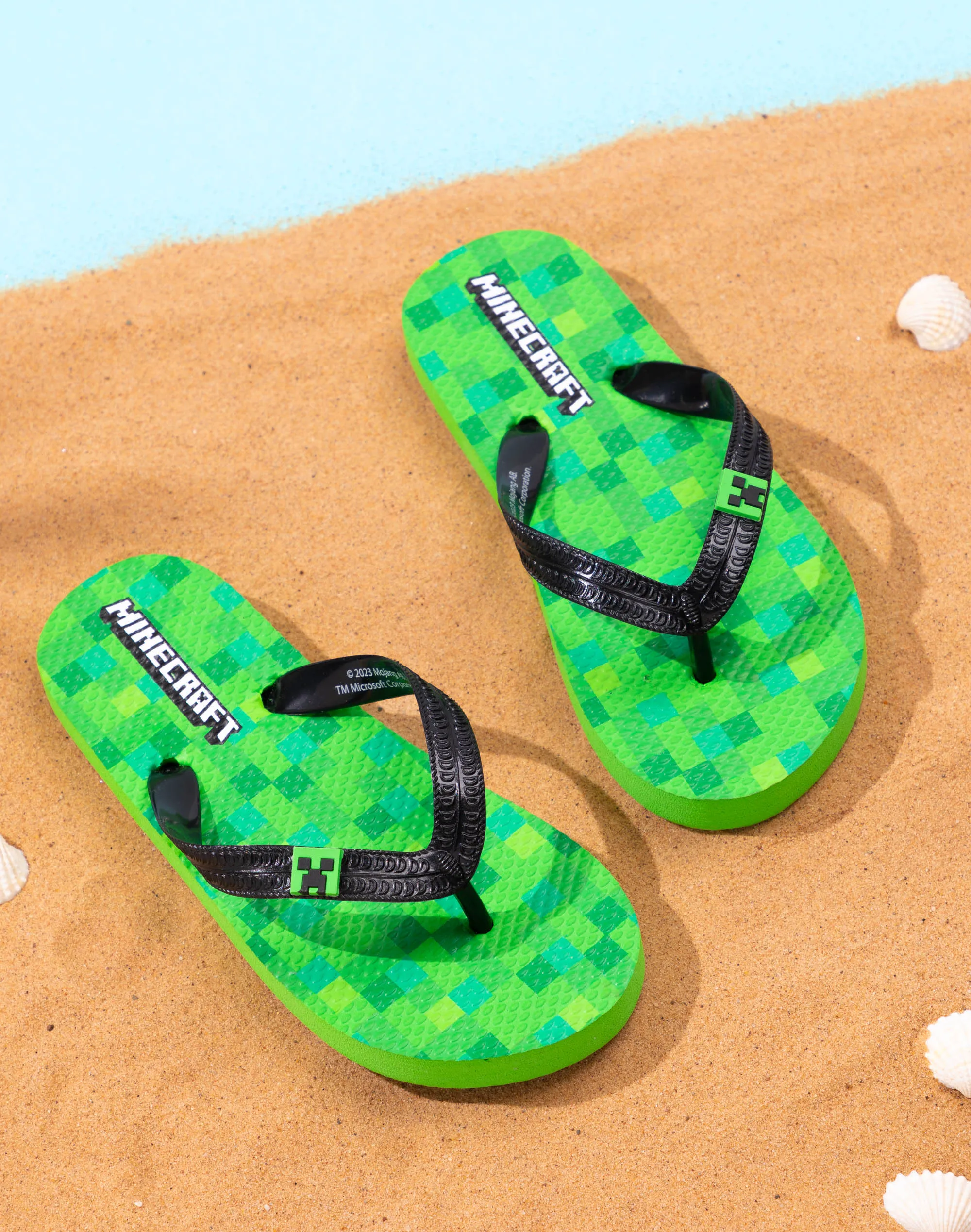 Minecraft Creeper Kids Summer Flip Flop Sandals