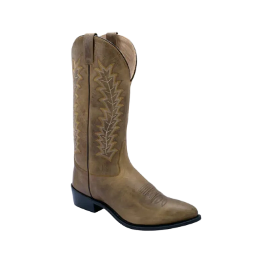 Old West Men's Western Fry Leather Cowboy Tan Boots