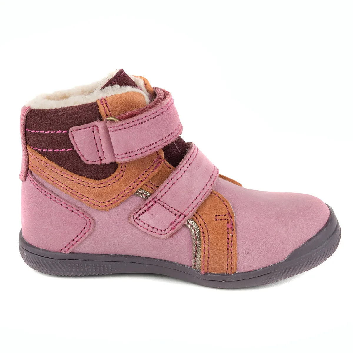 Ponte20 little kid girl supinated insulated boots pink with orange stripe and flowers size US 6-10