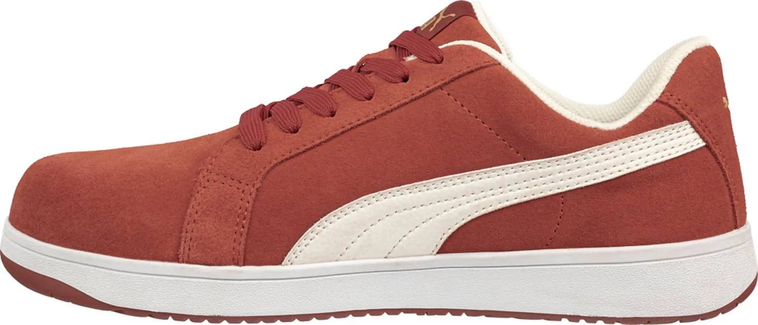 Puma Safety Mens Iconic Low ASTM EH Red Suede Work Shoes