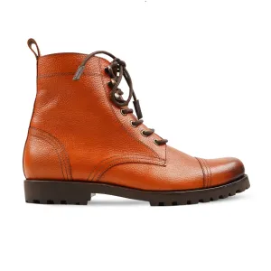 Reiki -  Men's Burnished Orange Tan Pebble Grain Leather Boot