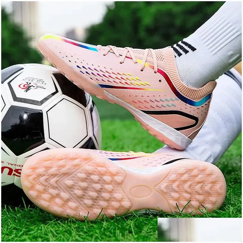 Soccer Shoes Fg/Tf Mens And Womens Outdoor Lawn Training Non-Slip Football Super Durable 240607 Drop Delivery Accessories Sports Dhblt