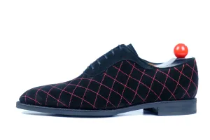 Spokane - MTO - Quilted Black Suede - Red Stitching - LPB Last - City Rubber Sole