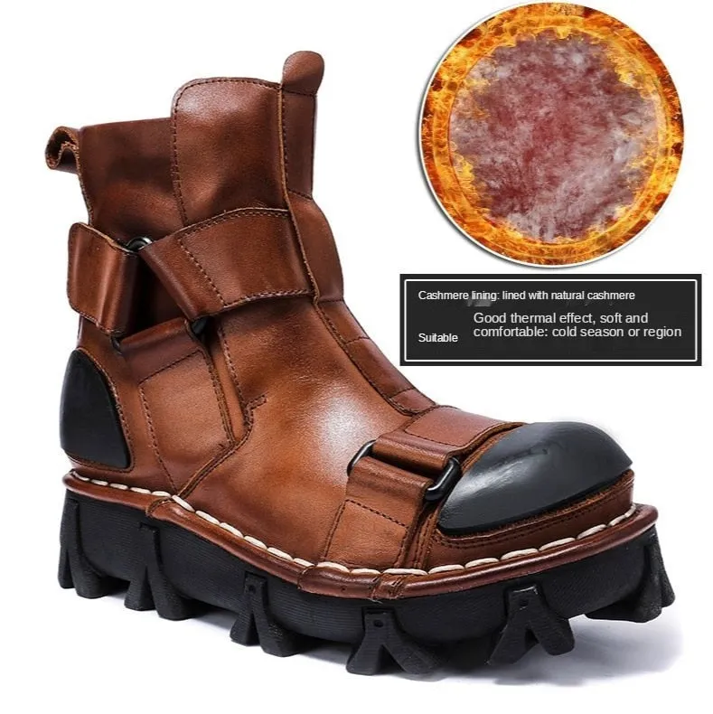 TEEK - Italian Dot Pot Strapped Desert Motorcycle Boots