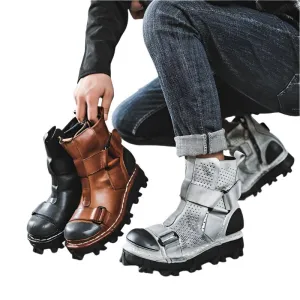 TEEK - Italian Dot Pot Strapped Desert Motorcycle Boots