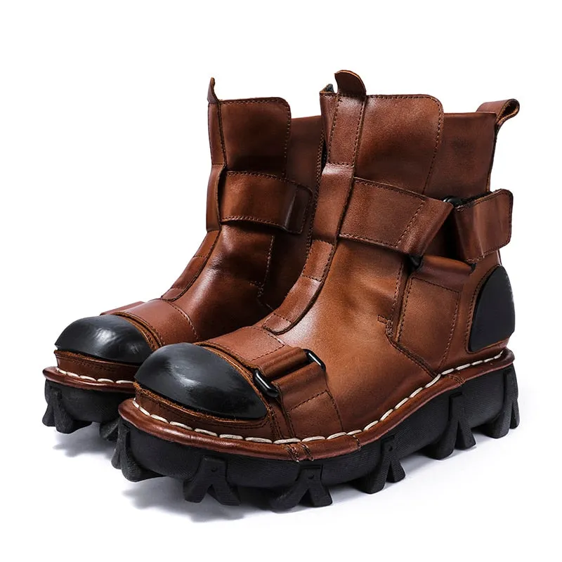 TEEK - Italian Dot Pot Strapped Desert Motorcycle Boots