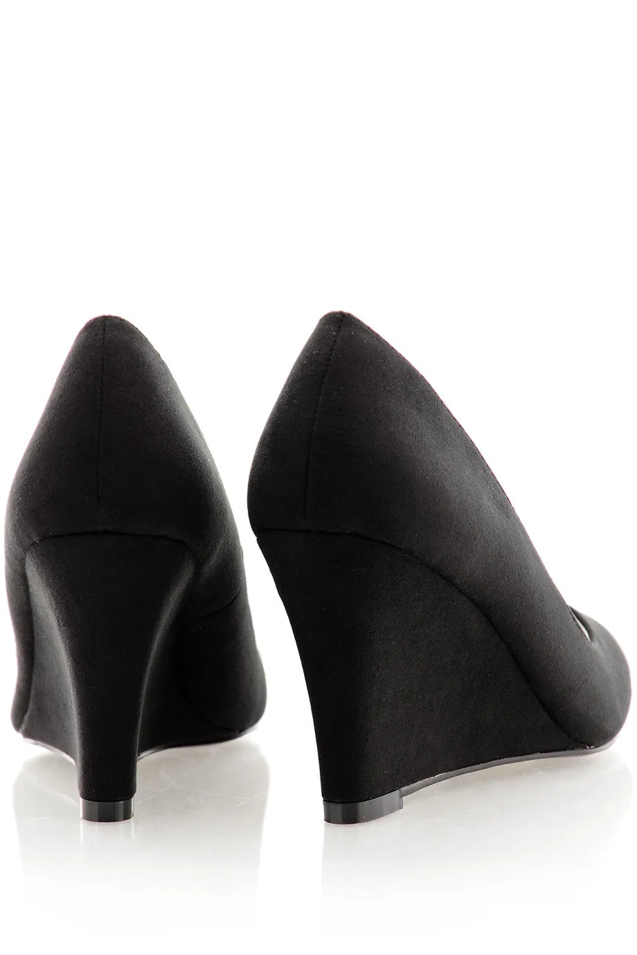 TILDA Black Suede Wedges