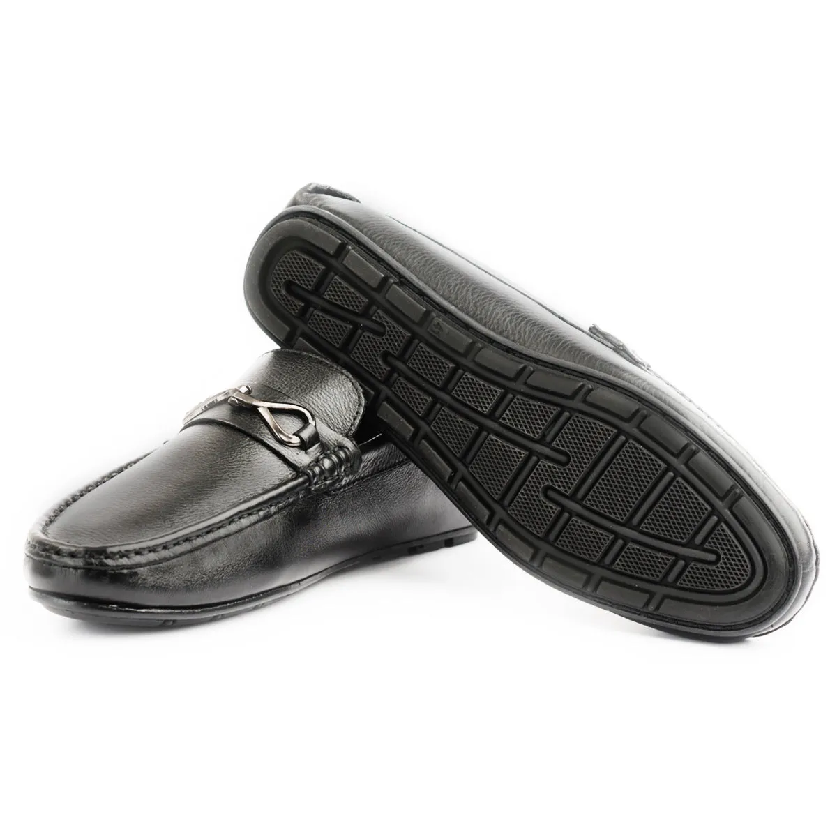 Twisted Buckled Moccasins-Black