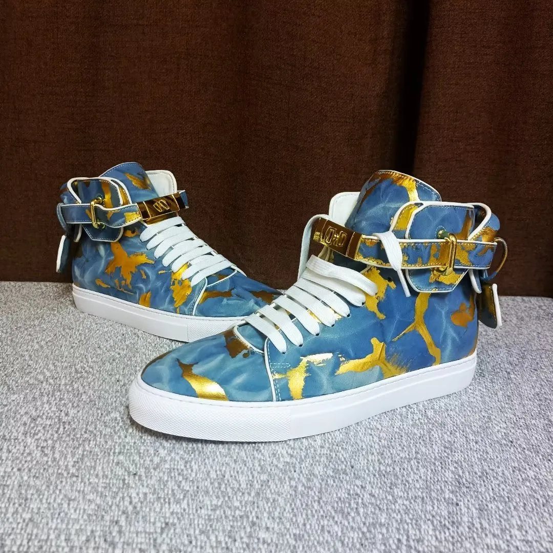 Urban Graffiti Chic Cow Leather High Tops