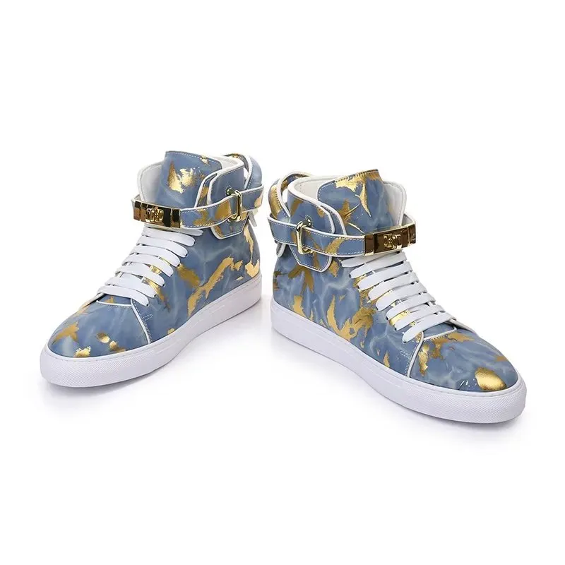 Urban Graffiti Chic Cow Leather High Tops