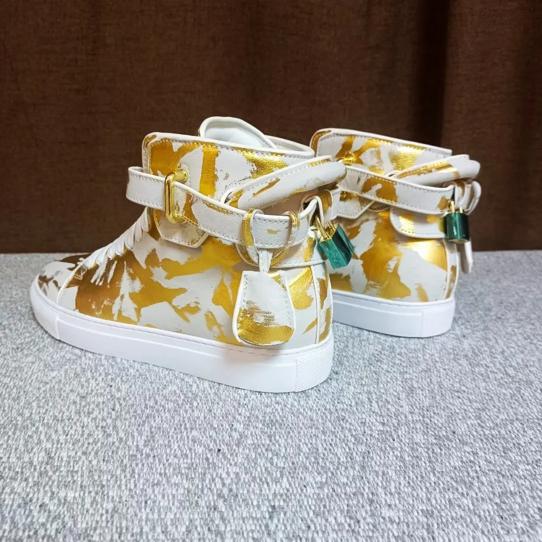 Urban Graffiti Chic Cow Leather High Tops