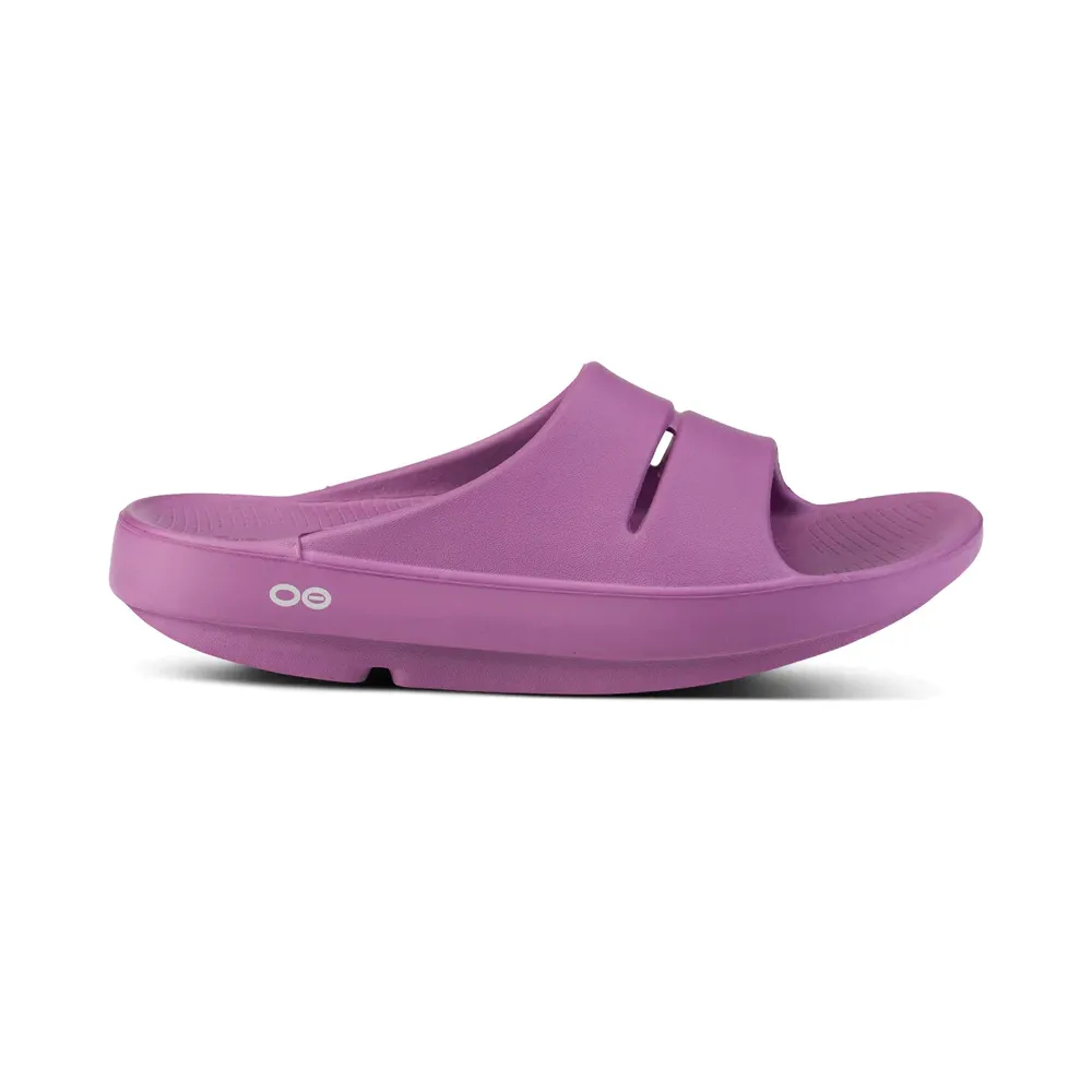 Women's Oofos OOahh Slide Sandal Color: Plum